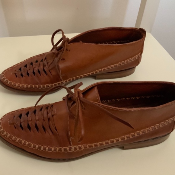 Huarache woven leather boots Joan & David handmade in Italy - Picture 4 of 7